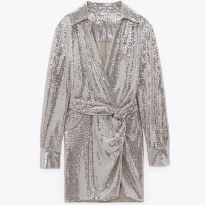 Zara Shiny Bodycon Mini Dress